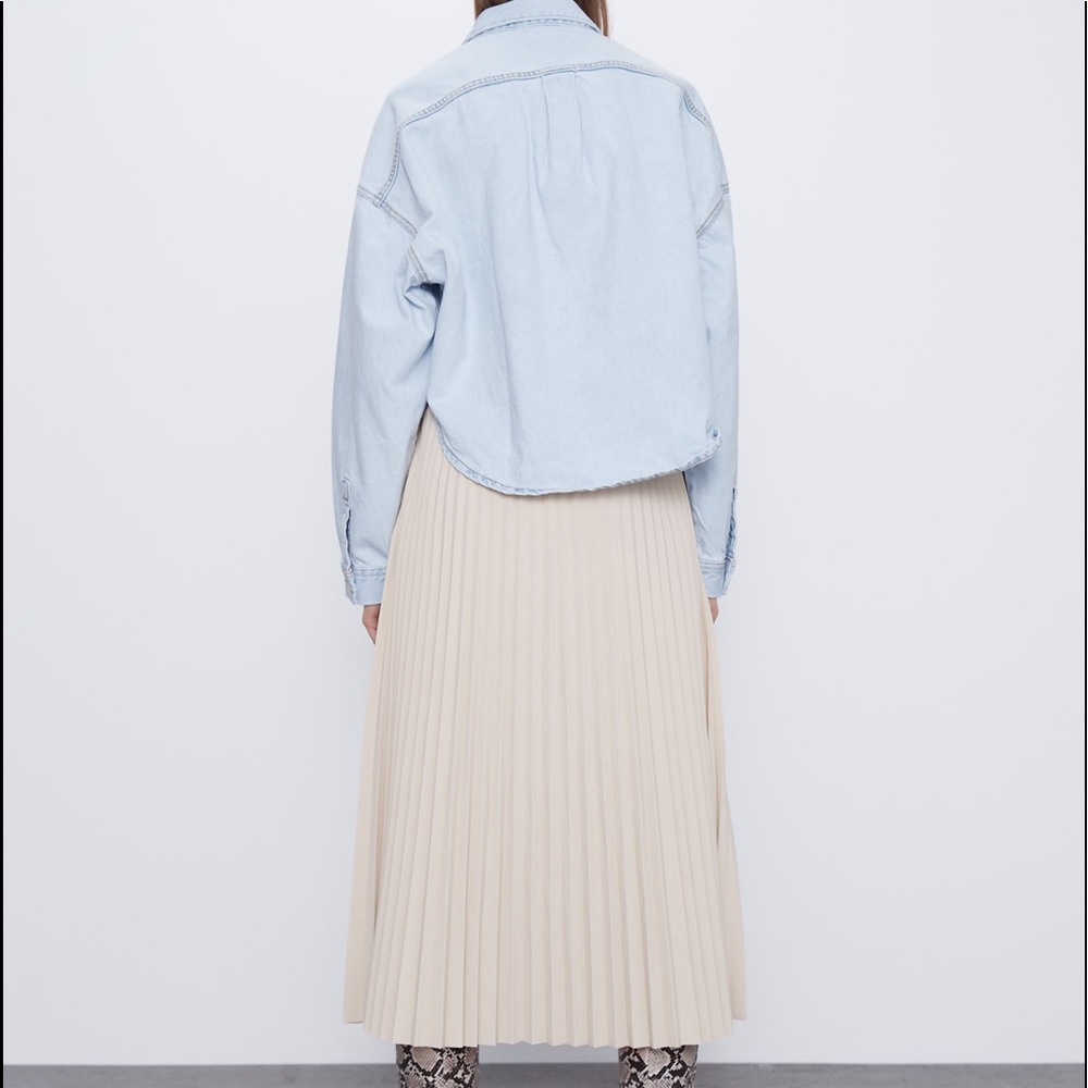 zara PLEATED HIGH WAISTED SKIRT Water-repellent BN - Picture 8 of 11